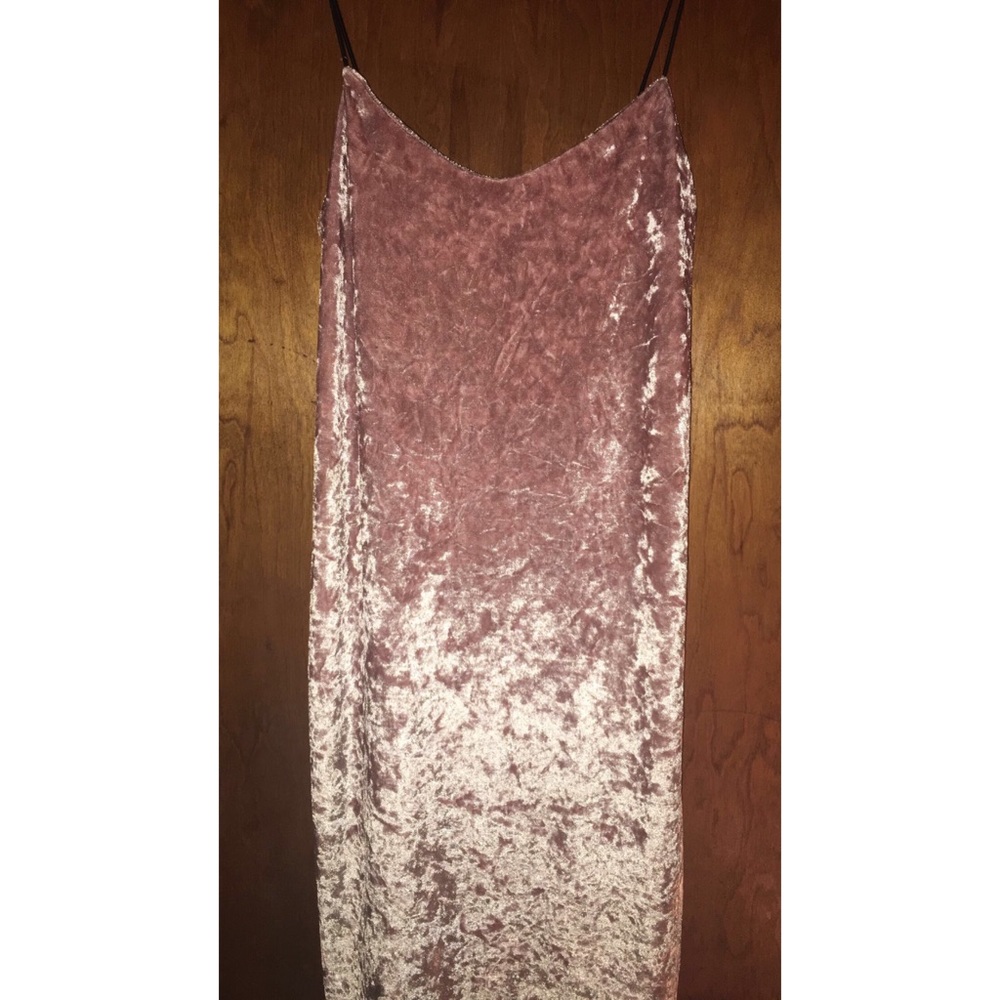 Spaghetti strap velvet mini dress